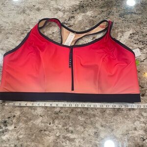 Lane Bryant LIVI NWT Max Support Spirts Bra Red Ombré & Black Size 28